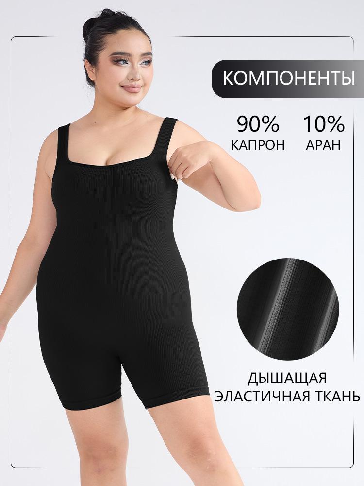 Cross-Border Plus Size Sleeveless Yoga Bodysuit: Body Shaping One-Piece Leotard & Sports Shorts