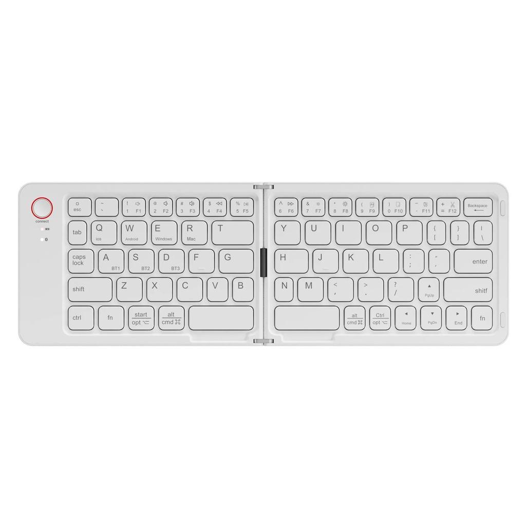 Doppelklappbare Tastatur Mini Drahtlose Tastatur Faltbare Duale Bluetooth-Tastatur mit Touchpad für Windows Android IOS iPad Telefon