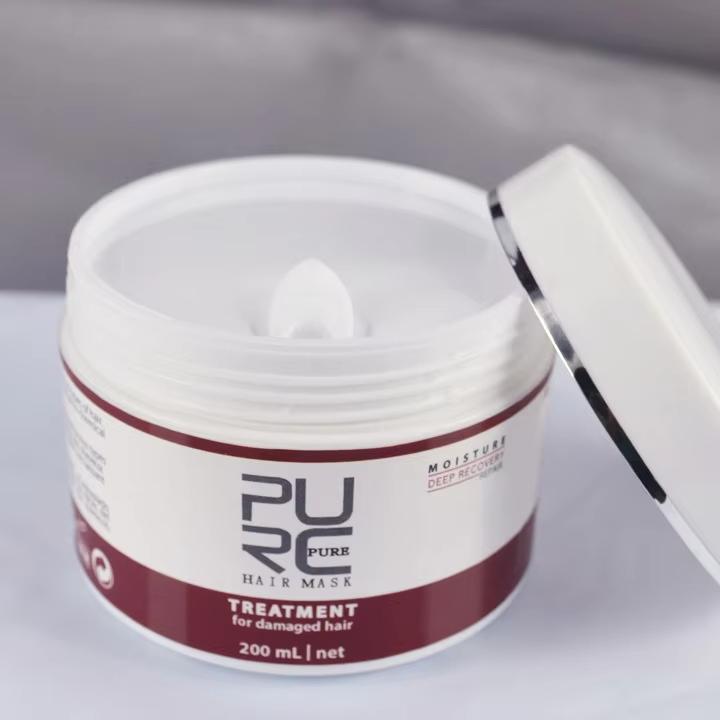 PURC Keratin-Haarmaske, Tiefenreparatur, krauses, trockenes, glättendes Haar, Kopfhautbehandlung, Haarpflege, 200 ml