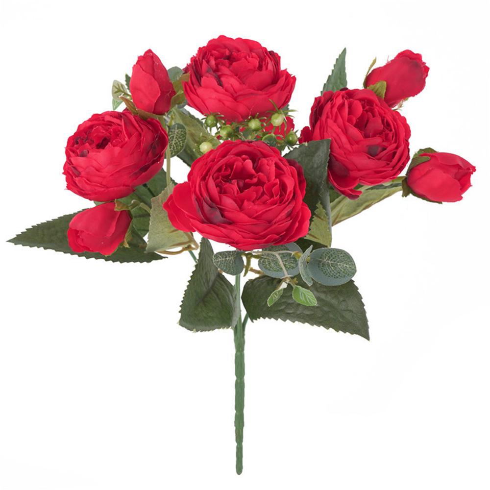 30CM Fake Roses Silk Peony Artificial Flowers Cheap New Year's Festival Decorations Vases for Home Wedding Bridal Bouquet Indoor