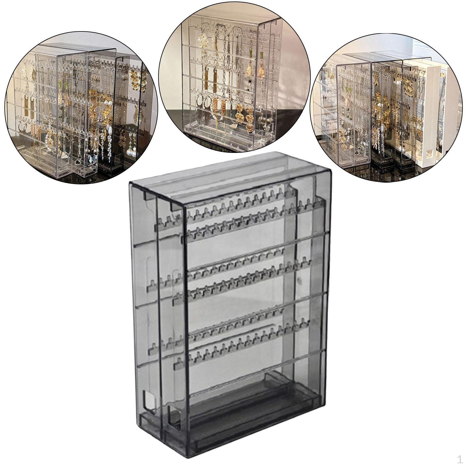 

Стойка для ювелирных изделий, экономящая место, многослойный держатель для сережек для домашнего шкафа чёрный