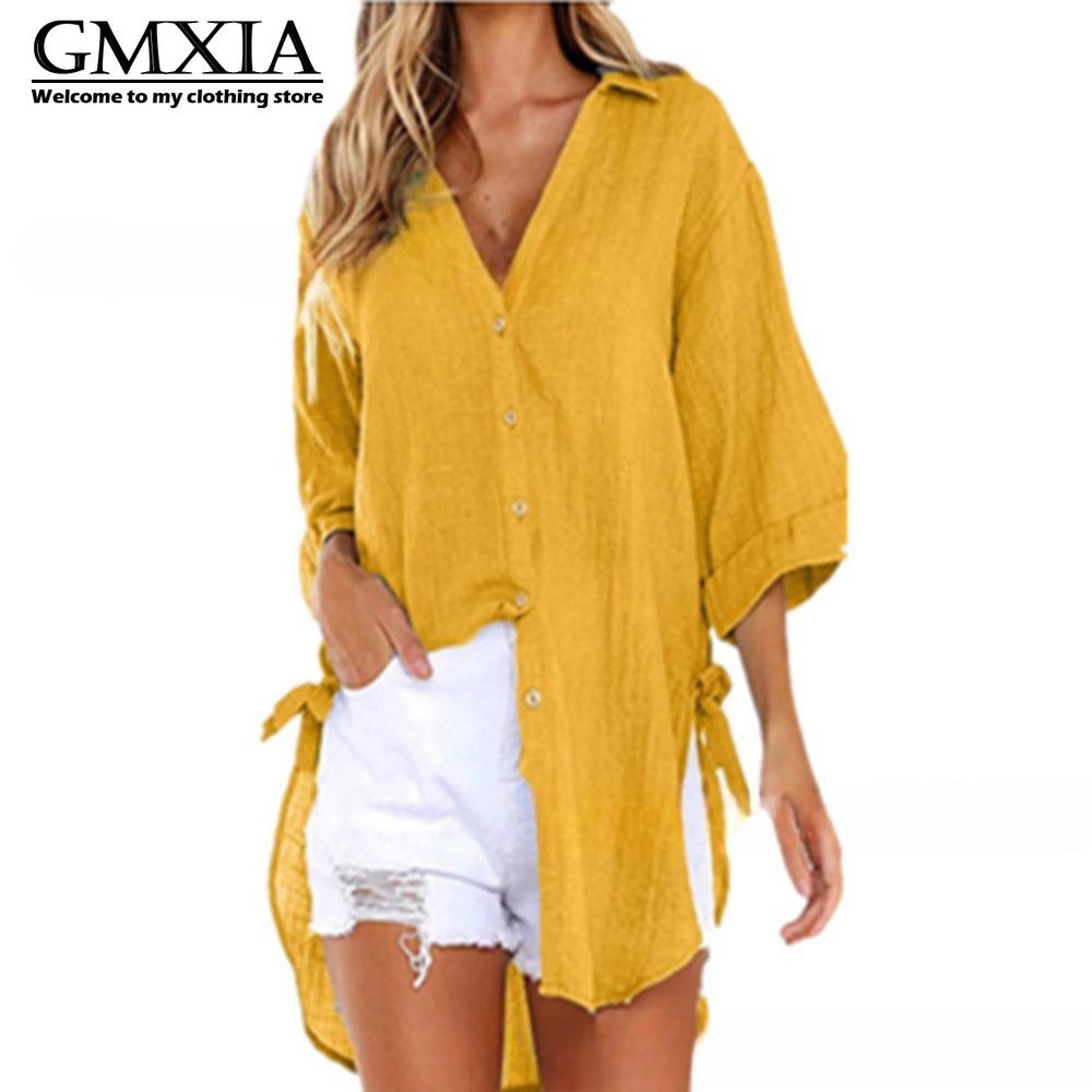 GMXIA Dámská móda Ležérní Volnočasové Jednobarevné S potiskem Dlouhý rukáv POLO Límec Halenky a Košile