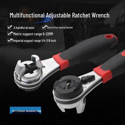 Verstellbarer umkehrbarer Schnell-Ratschenschlüssel 6-22mm Metrisch/Zoll