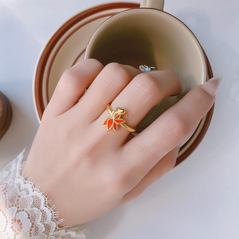 New Fashion Transport Koi Gold 925 Sterling Silver Personality Fish Creative Animal Opening Rings R029