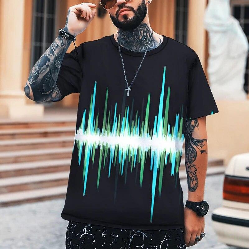 Sommer Männer T-Shirt Stil EKG Rot 3D Druck T-shirt Oansatz Hohe qualität