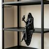 Durable Decorative Statue 3D Printed/Resin Hooded Lady Bookshelf Figure, Gothic Sitting Sculpture, Retro Style Ornament Mystery Cloak Goddess for Home