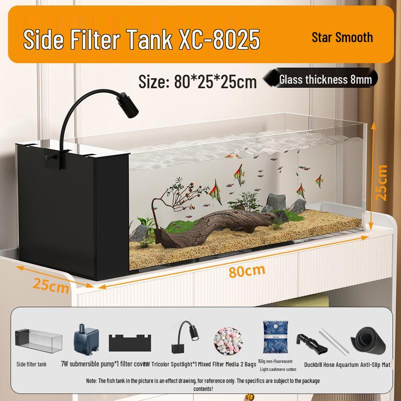 

2025 Стрим Танк: Интегрированный аквариум из ультрабелого стекла Golden Crystal с аэрацией и боковым фильтром 40*15*15cm