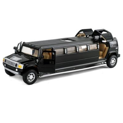 1/32 zliatinový Hummer H2 predĺžená limuzína kovový odliatok model auta zvuk a svetlo naťahovacie detské hračkárske vozidlá darček