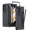 Luxury Armor Case for Honor Magic V2 Matte with Pen Skin Feel Transparent Screen and Solid Color Back Shockproof Hard Plastic Cover