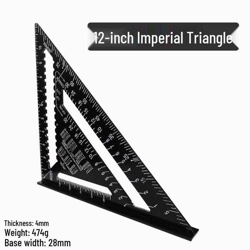 Stainless Steel 90° & 45° Right Angle Triangle Ruler for Woodworking & Decoration