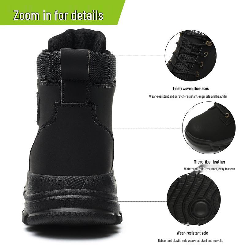 Men's Winter Safety Boots: Anti-Smash, Anti-Puncture, Warm, Comfortable, Casual Protection Shoes