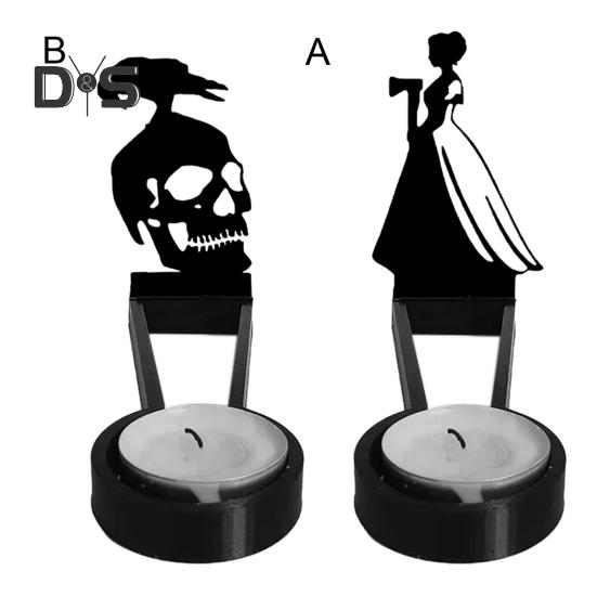 Halloween Horror Kerzenhalter Frauen Krähenschädel Kerze Schatten Caster Dekoration Votiv Teelicht Kerzenständer Kerzenständer Tischdekoration