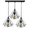 40Watts 3-Lights Black,Metal Chandelier, Diamond Hanging Pendant Light for Home Decoration Lamps, Linear Cluster