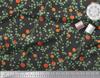 Soimoi Black Japan Crepe Satin Fabric Leaves & Orange Fruits Print Fabric by Metre 42 Inch