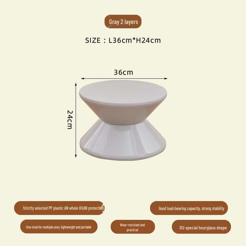 Nordic Hourglass Living Room Bench - Creative Plastic Bedside Stool for Small Apartments, Simple Shoe Changing Seat, Entrance or Household Use.