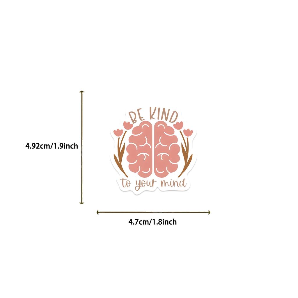 50 Bohemian Mental Health Graffiti Stickers Decorate Guitar Laptop Suitcase DIY Waterproof Stickers