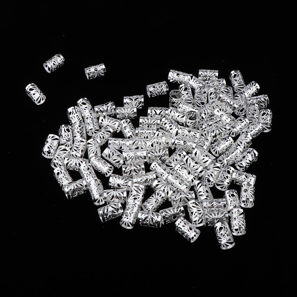 100pcs Adjustable Braids Cuffs Beads Clip Dread Tube