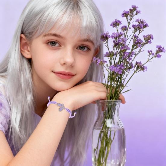 Butterfly Braided Bracelet Handcrafted String Rope Bracelet Adjustable Cheerleader Wristlet Party Favor