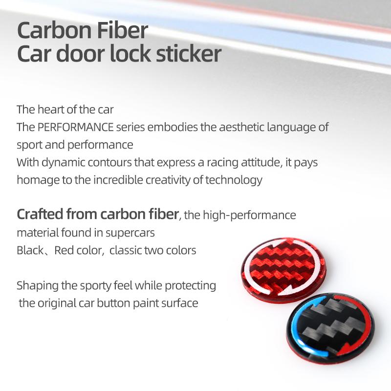 For BMW E90 F30 F10 F20 F18 E90 E46 E39 E70 F48 Carbon Fiber Car External Door Lock Button Cover Trim Sticker Tuning Accessories