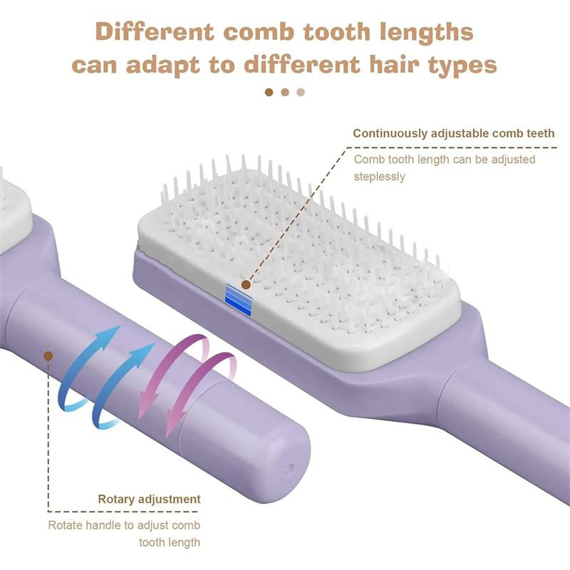 BEPAN Self Cleaning Hair Comb Massage Air Cushion Comb Rotatable Anti-static Hair Smoothing Brush Anti-Static Self Cleaning Hair Combs