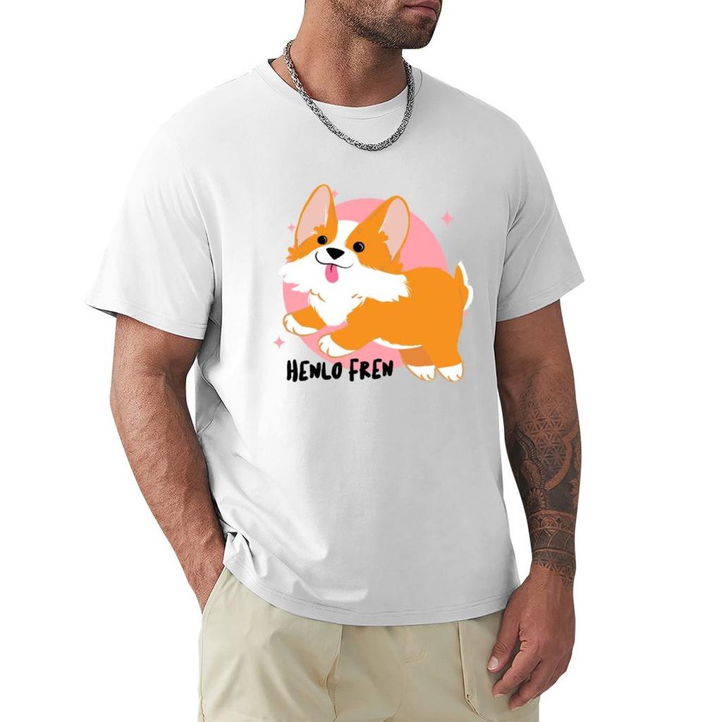 Henlo Fren Corgi TShirt affliction shirts cute clothes men workout shirt
