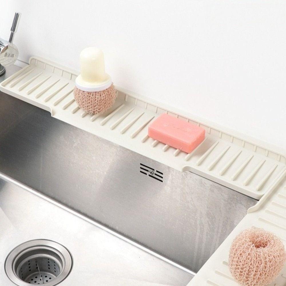 Narrow Edge Kitchen Sink Protector Silicone Drain Pad Cover New Sink Splash Guard  Countertop Use