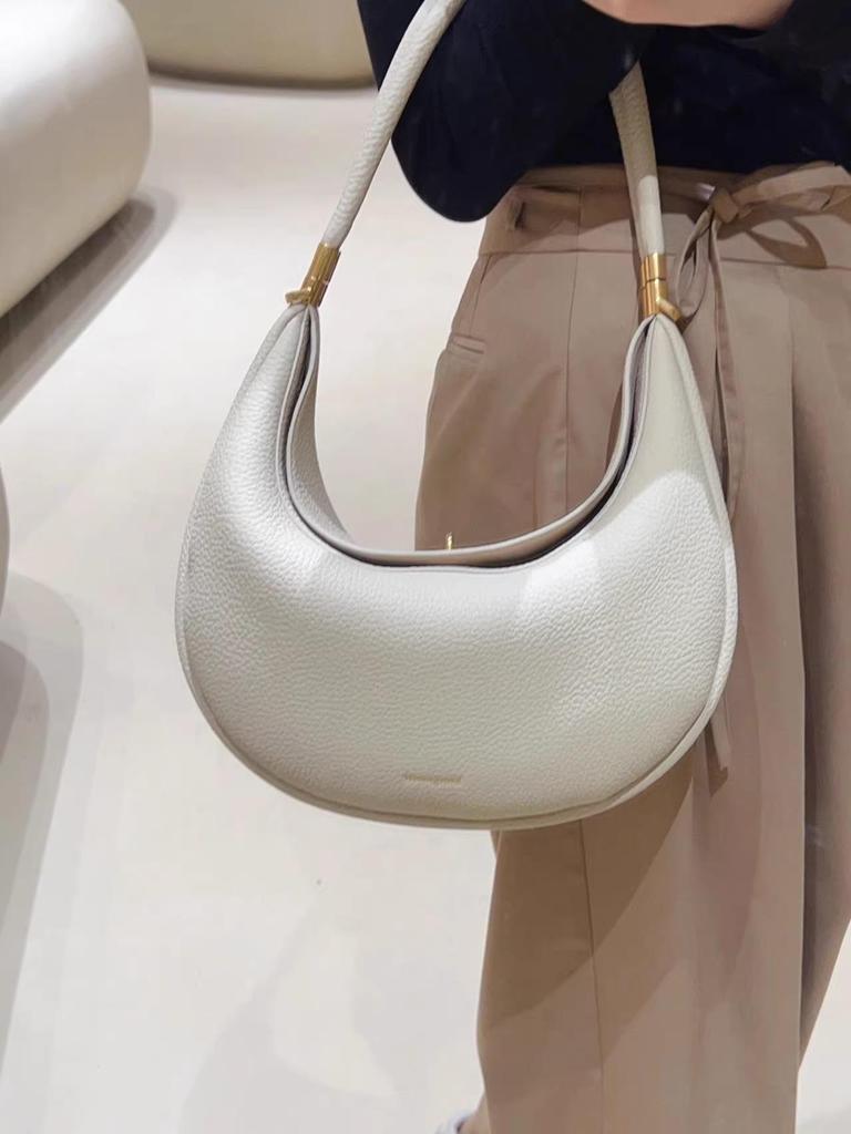 Elegant High-End Versatile Women's Shoulder Bag - Solid Color, Fashionable Commuter Handbag