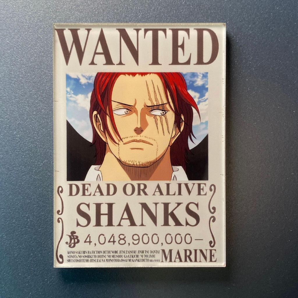 Kreativní magnet s plakátem Wanted z One Piece - Anime Kreslená Dekorace na ledničku & Samolepka na vzkazy