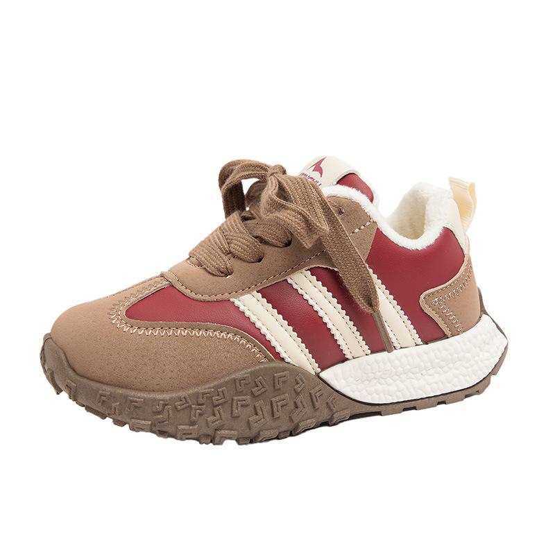 New Autumn and Winter Children's Running Shoes Fashion Leisure Sports Plus Velvet Cotton Shoes
