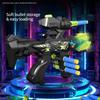 Soft Bullet Toy Gun with Flashing Lights Battle Sounds Kids Cartoon Blaster Toy Safe Colorful Submachine Gun Model Boys Gifts