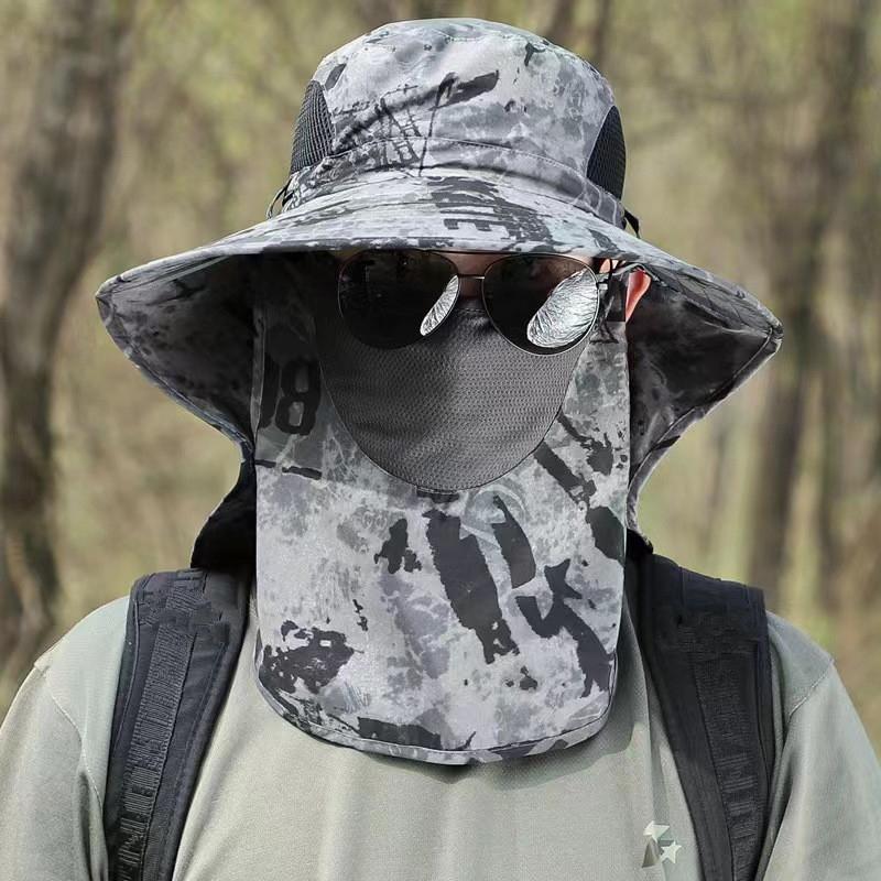 

Летние шляпы от солнца с защитой от ультрафиолета для охоты и рыбалки для мужчин и женщин, для походов, кемпинга, козырек, шляпа-ведро, шейный клапан, рыболовная шляпа серый