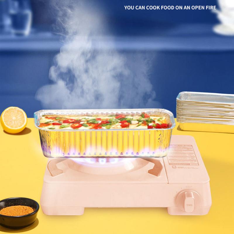 125 Stuks Brood Aluminiumfolie Papieren Houder Rechthoekig Wegwerp Hoge Temperatuur Oven Bakken Cakevorm Aluminiumfolie Blikken Papieren Houder Bakbenodigdheden