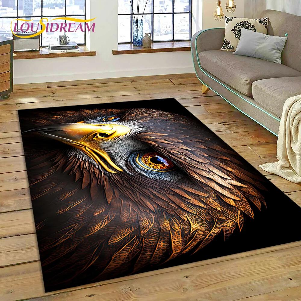3D roztomilá sova Eagle Birds Kreslený koberec Koberec do obývacího pokoje Ložnice Dekor, podlahová rohož Protiskluzová dekorace na pohovku Rohožka dárek Kid