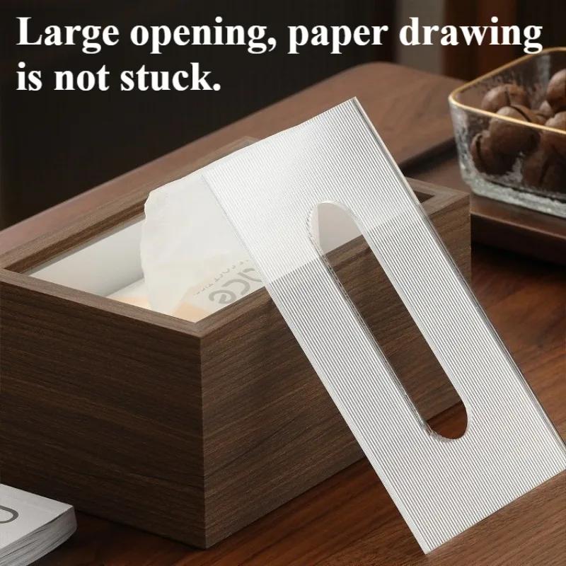Vintage Walnut Wood Tissue Box Light Luxury Elegant Tissue Boxes Decor Portable Napkin Case with Cover Living Room Decoration