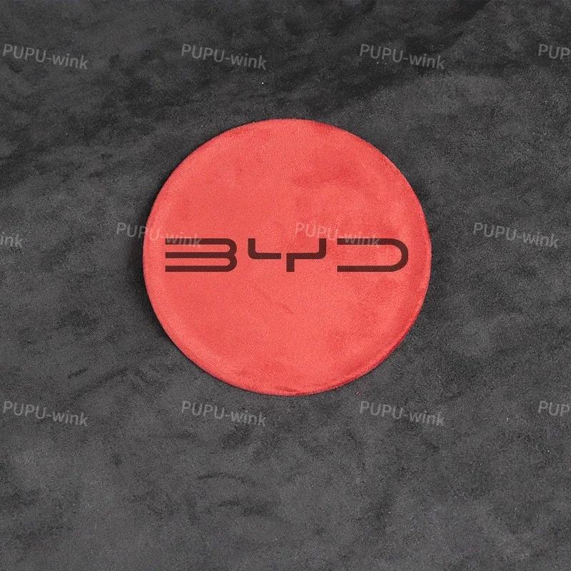 BYD Atto3 Yuan PLus Seal Dolphin Seagull Car Steering Wheel Center Sticker Stainless Steel Suede Cover ATTO 3 EV Accessories