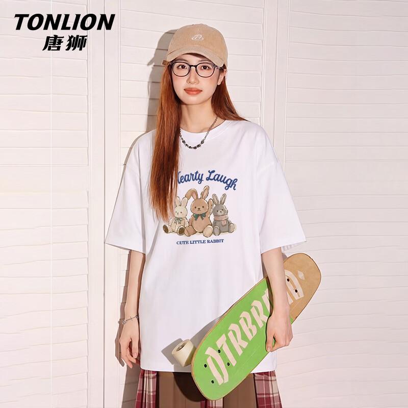 TonLion Women s Loose Fit Pure Cotton Cartoon T-Shirt S