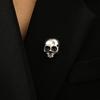 Dark Gothic Full of Black Rhinestone Spider Broochs for Men Women Halloween Retro Punk Skull Pin Personality Decorative Jewelry