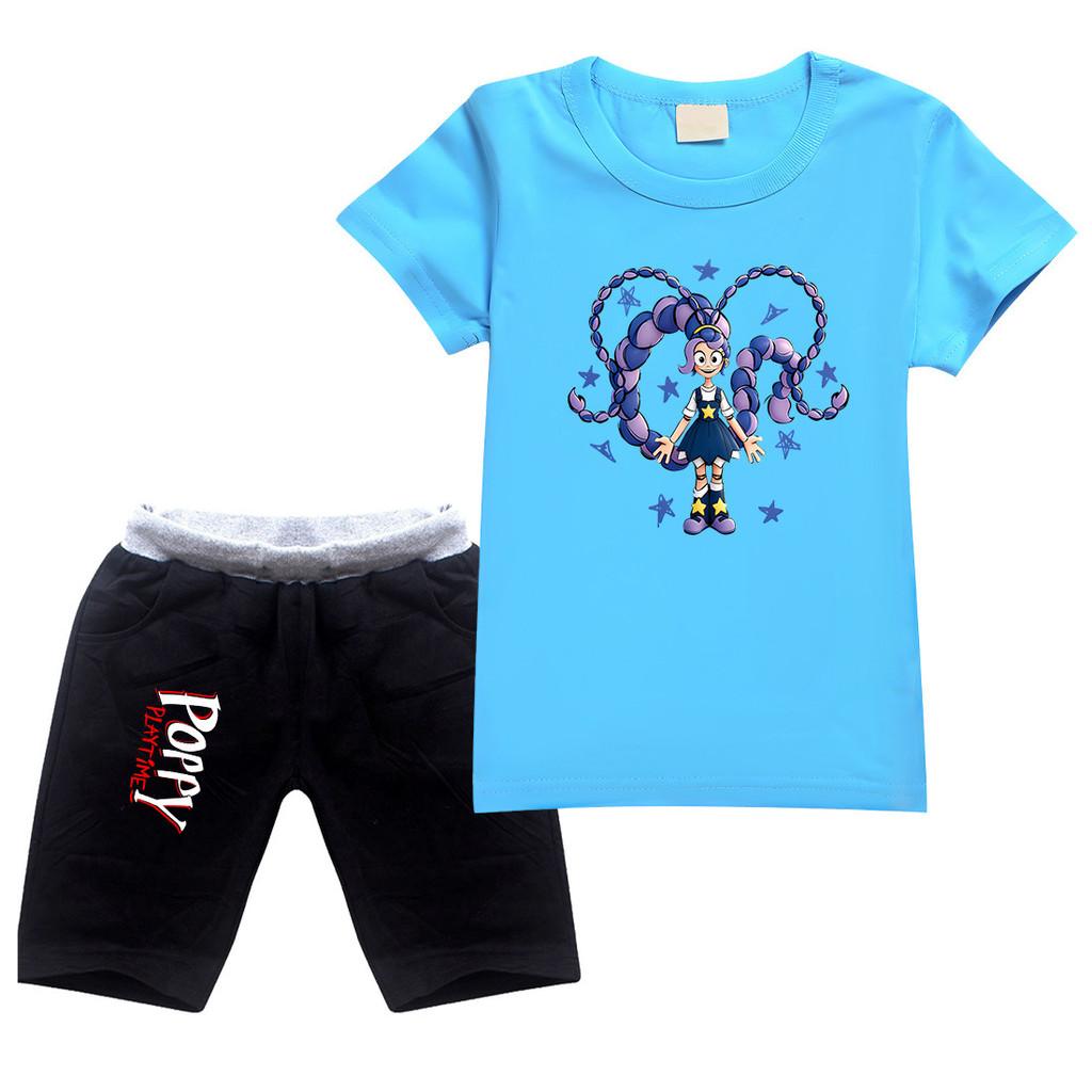 4140  Kids Girls Lily Lovebraids Printed Round Neck Short Sleeves Top Shorts Tracksuit Sets