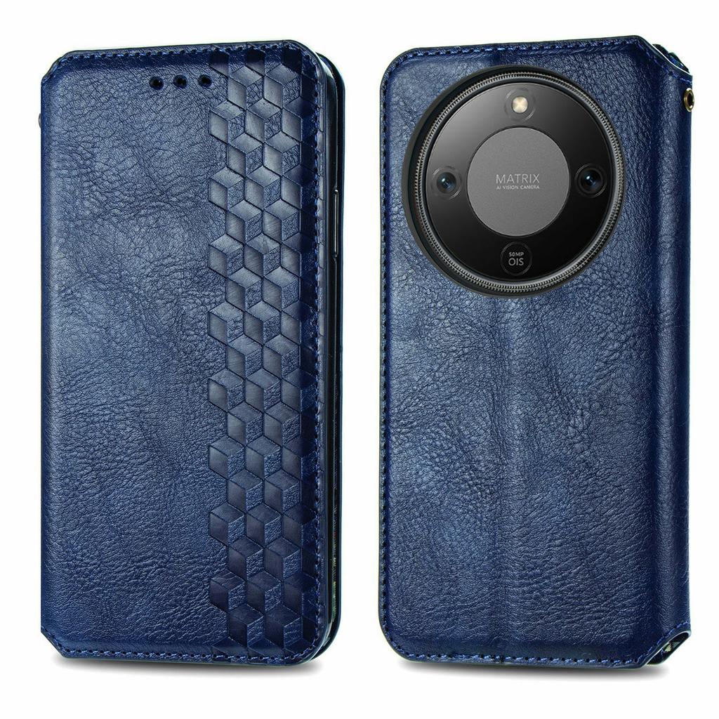 For Honor X70 Pro 5G Case Rhombus Imprint PU Leather Wallet Phone Cover