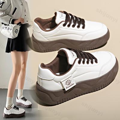 Fashion 2024 New Women's Casual Sneakers Fashion Lace Up Platform Vulcanize Shoes for Women Outdoor Durable Flats Ladies Running Shoes