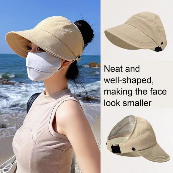 Women Sun Hat Hollow Dome Extended Brim Sun Protection Hat with Large Brim Outdoor Activities Breathable Hat