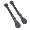 Pair of Synthetic Leather Spur Straps Adjustable Length 22cm Long Western Cowboy Spur Holder for Equestrian Black