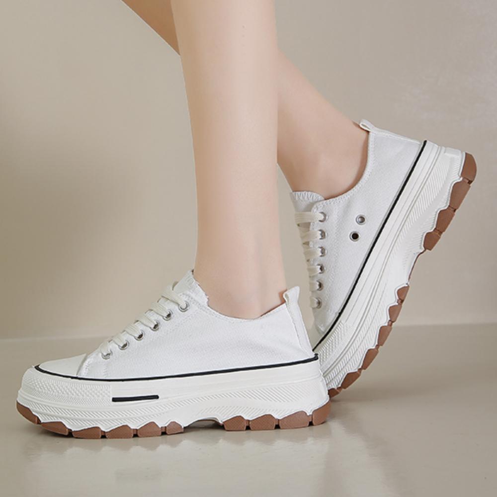 Canvas Shoes Women Sneakers Platform Shoes 2025 New Running Designer Shoes White Outdoor Casual Walking Flats Zapatos De Mujer