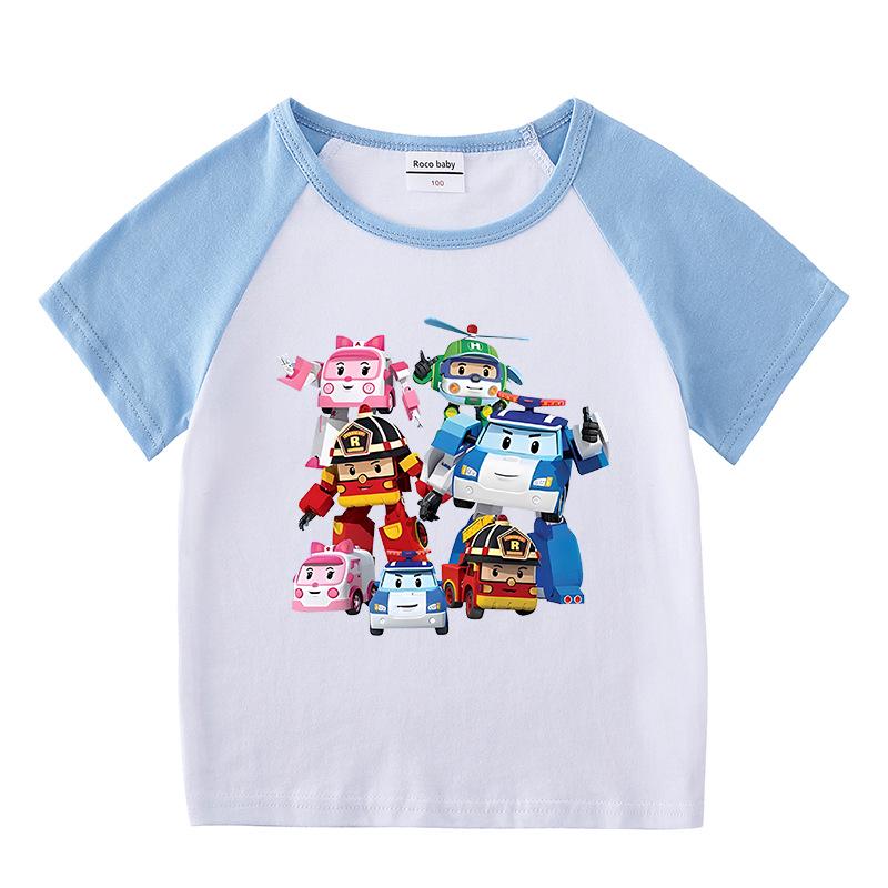 Kids' Summer Color Block Set: Short Sleeve T-shirt & Shorts for Boys and Girls