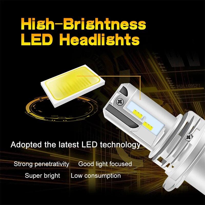 2pcs H7 H11 9005 H8 9006 H4 HB3 HB4 Car LED Headlight Bulbs 12V COB Chip Auto Motorcycle Head Fog Lamp 6000K Universal