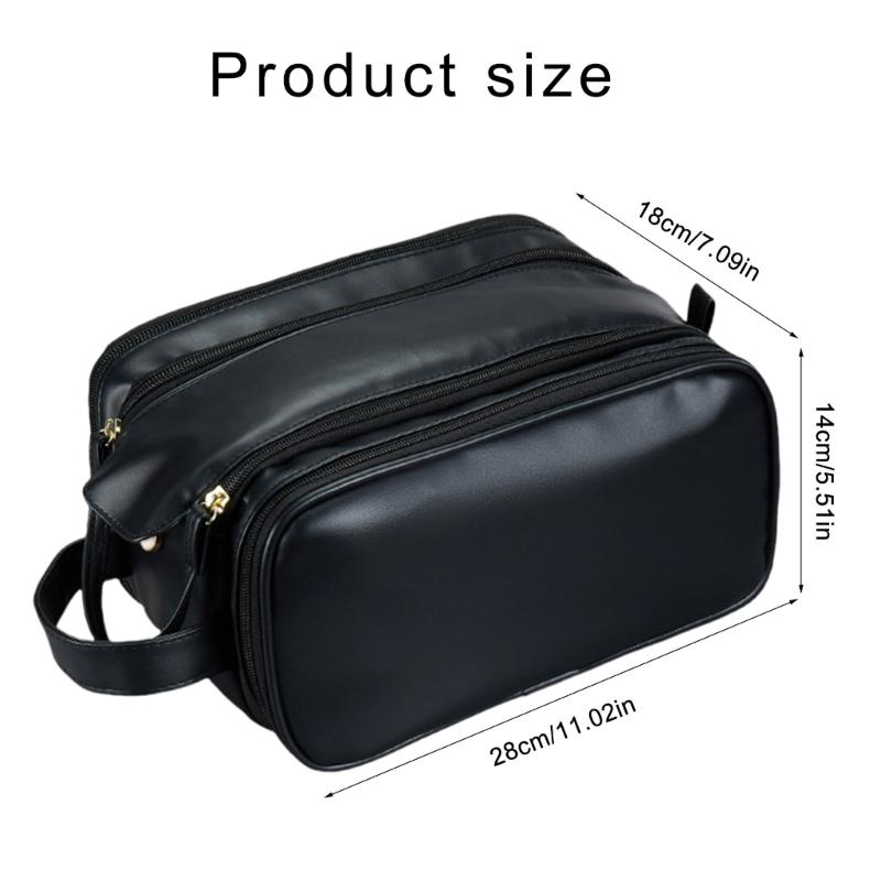 Spacious Multi Functional Travel Makeup Case Waterproof Storage Toiletry Bag For Women PU Leather Handbag