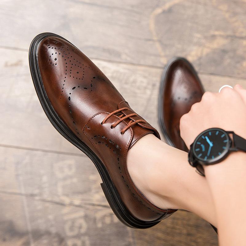 Chaussures en Cuir Chaussures habillées décontractées Chaussures en Cuir Été Britannique Respirant