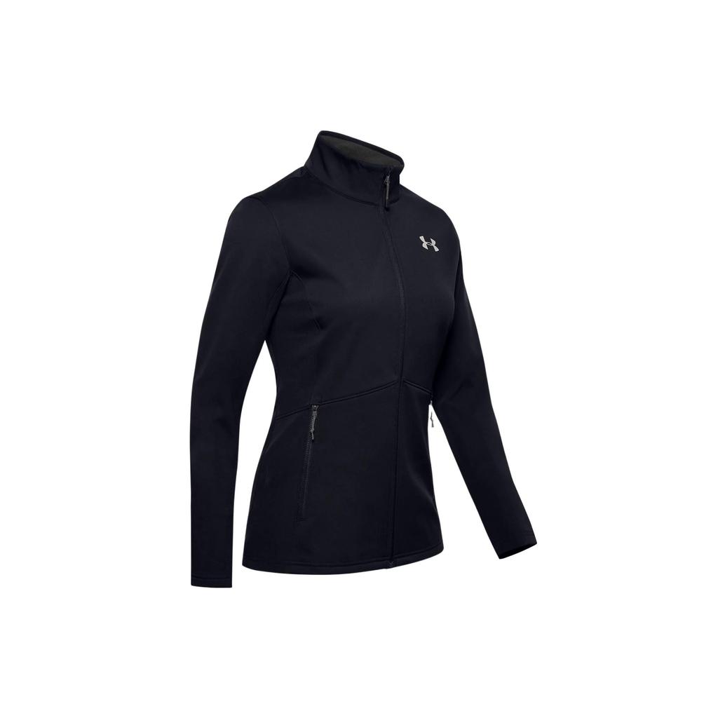 Under Armour Solid Color Stand Collar Training Jacket Women Jackets Black 1321442-001