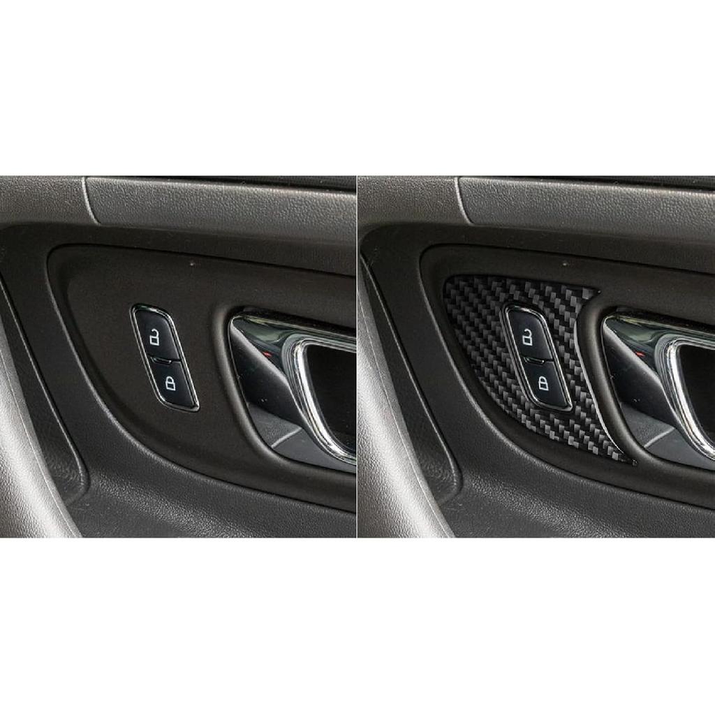 Real Carbon Fiber Compatible with Ford Taurus SEL/Limited/SE/SHO 2013-2019 2014 2015 2016 2017 2018 Accessories Car Door Lock Decoration Trim Cover
