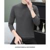 Men S Half High Neck Long Sleeve Cotton Loose Fit T Shirt